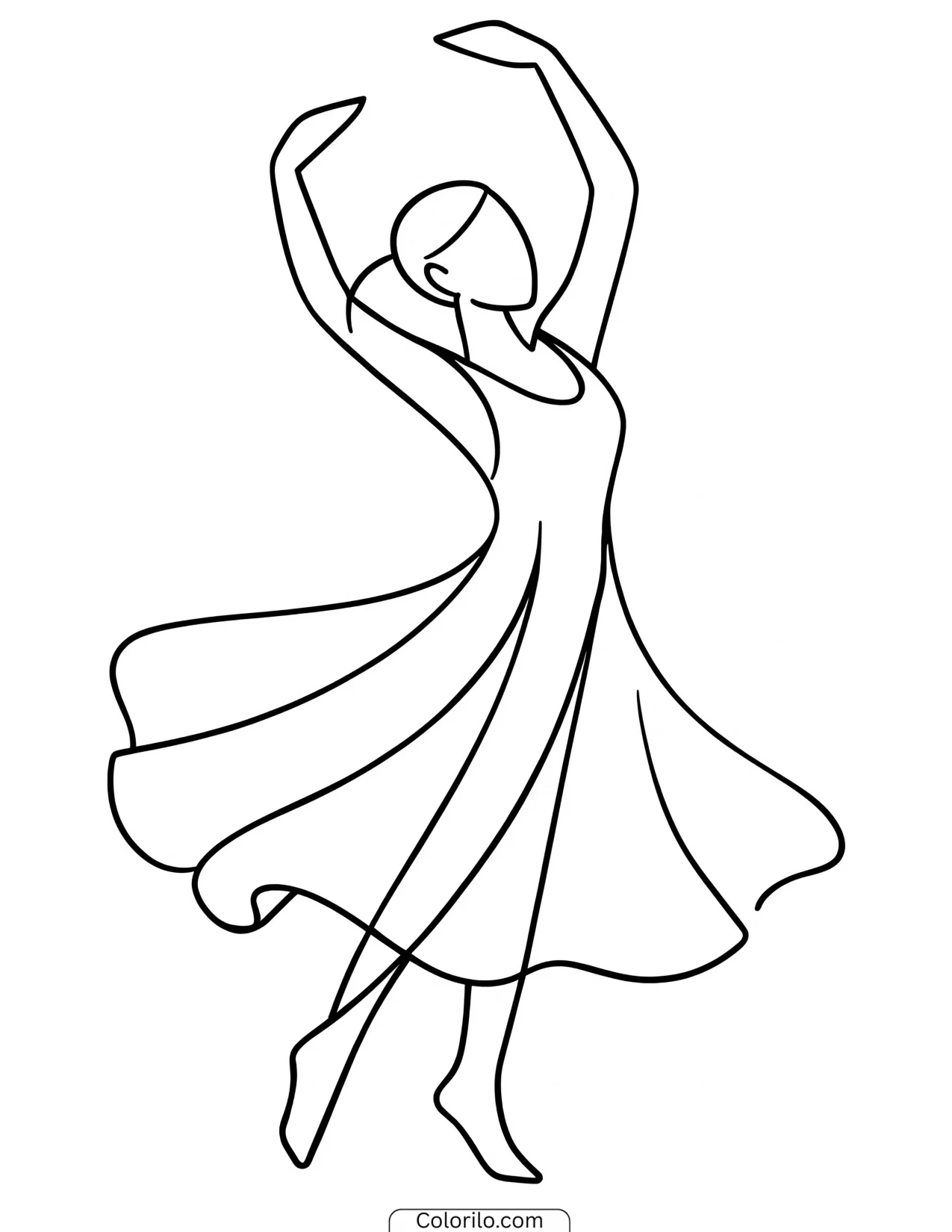 A girl dancing ballet coloring page