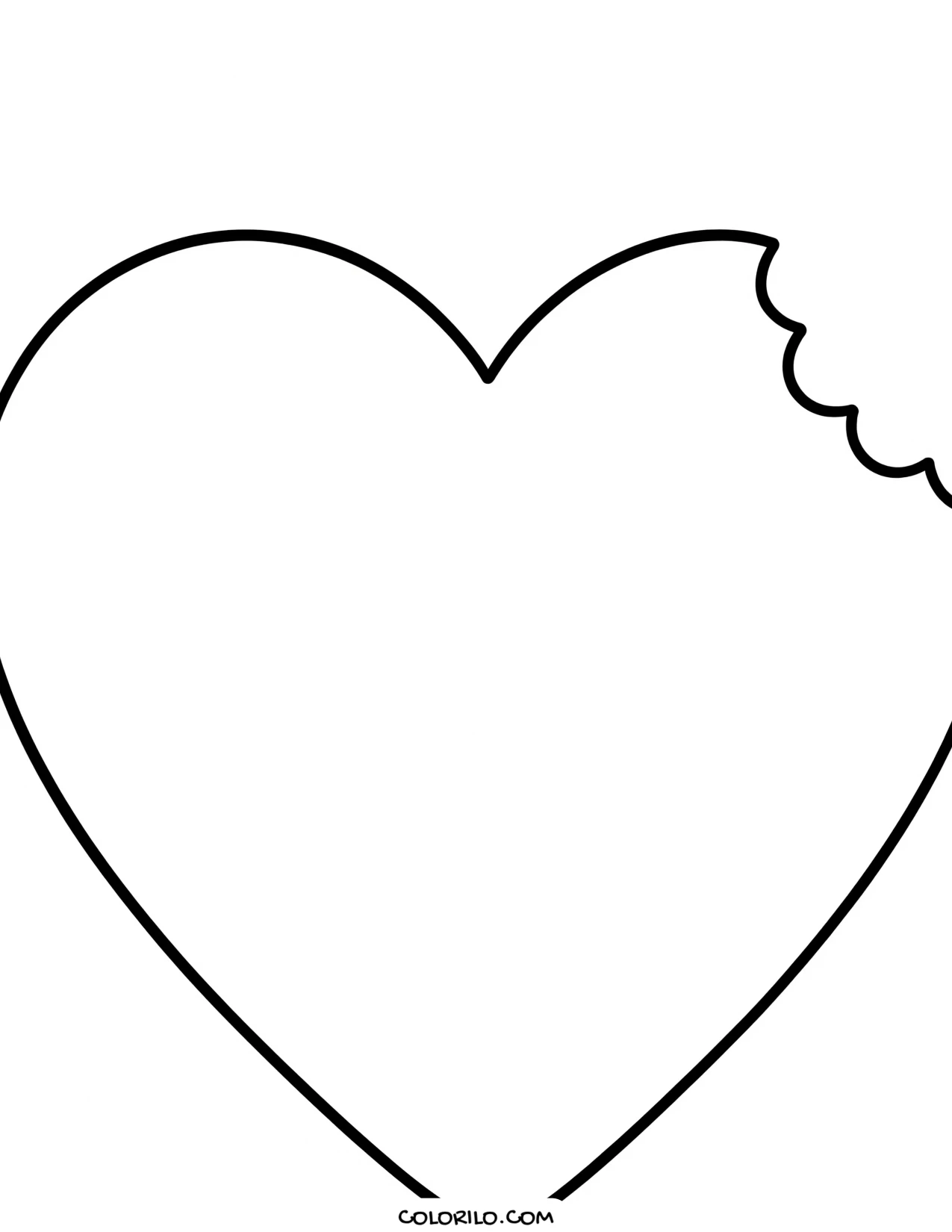 A heart-shaped biscuit coloring page