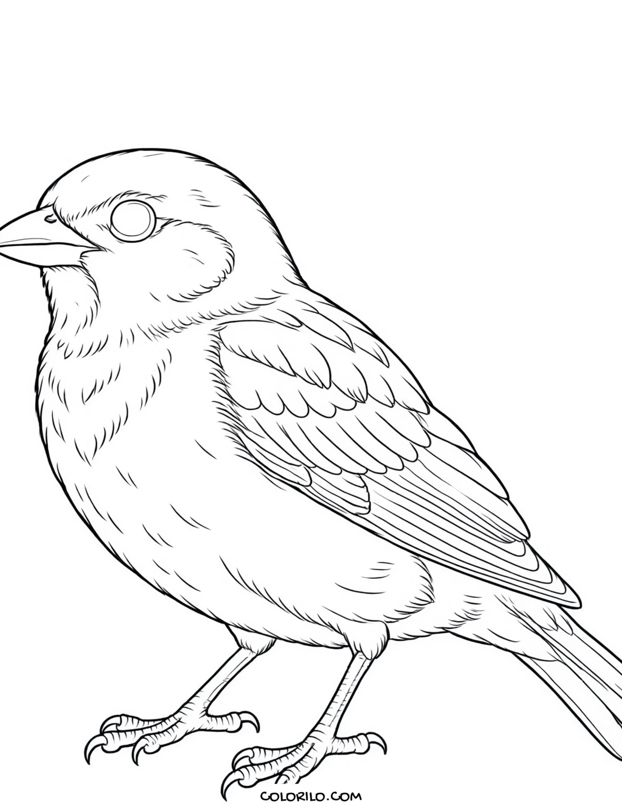 A house sparrow coloring page
