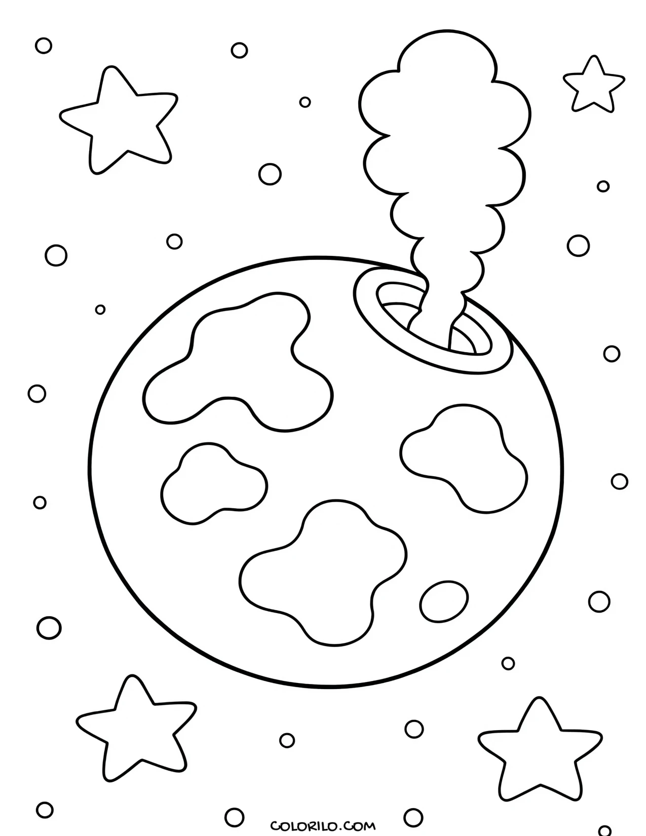 Io, Jupiter's volcanic moon coloring page