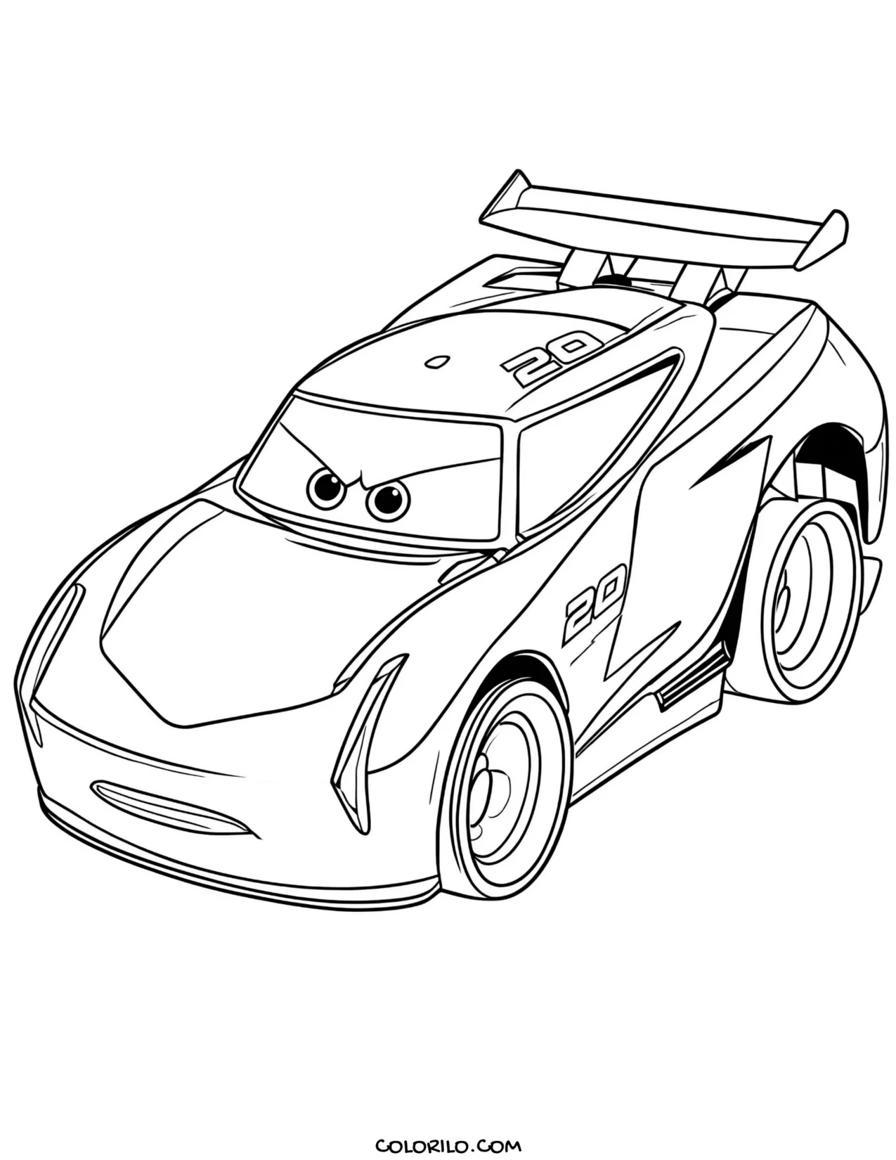 Jackson Storm with a determined look coloring page