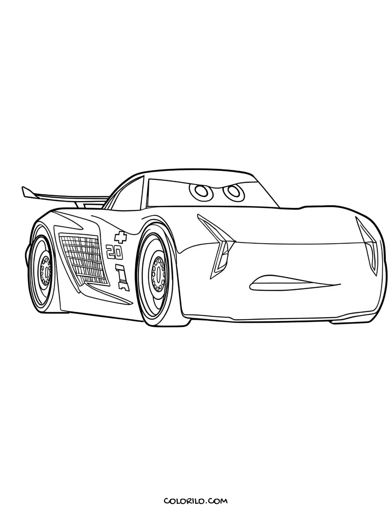Jackson Storm from a side angle coloring page