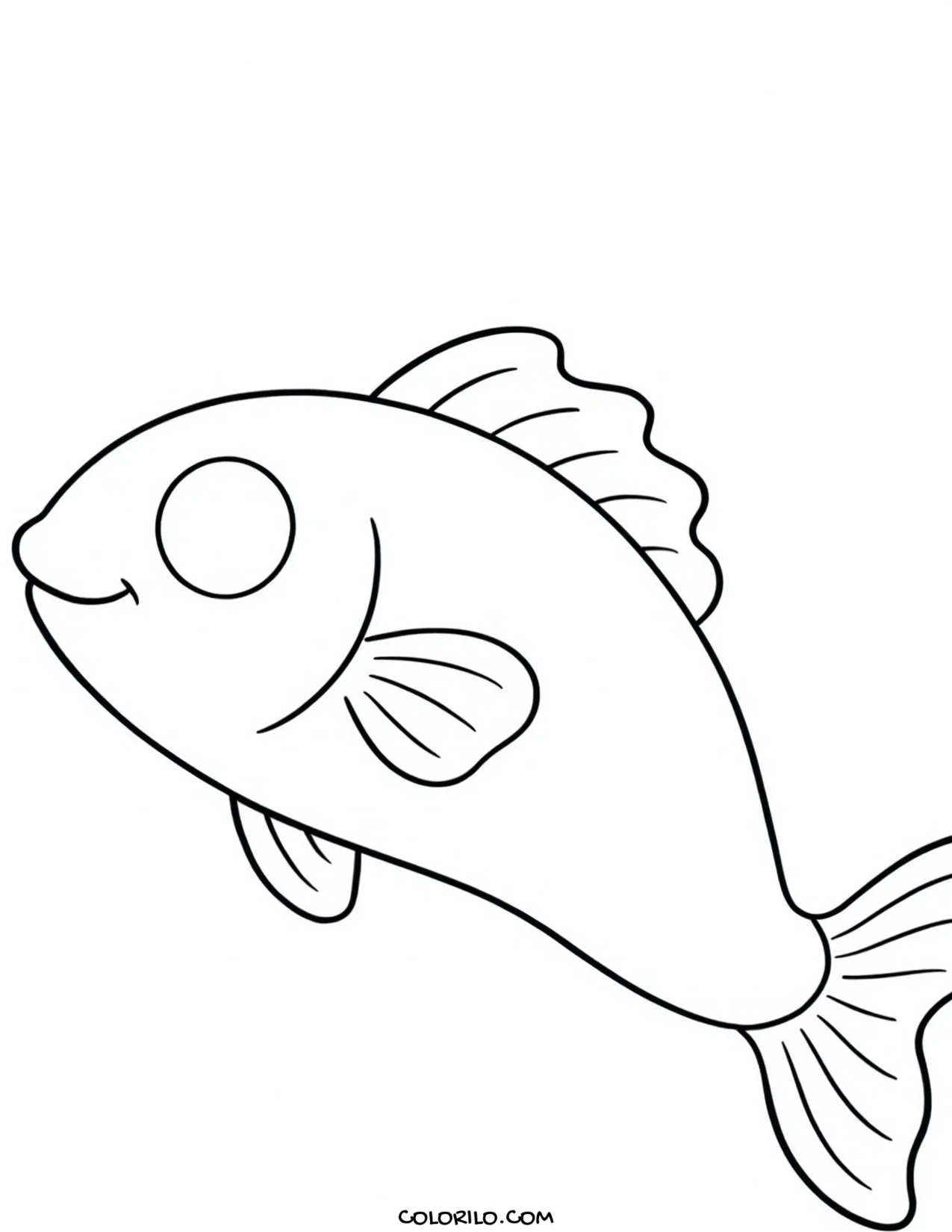 a fish leaping clear of the water coloring page