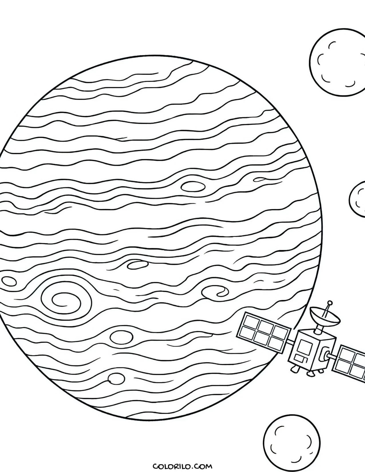 Jupiter showing the Great Red Spot coloring page
