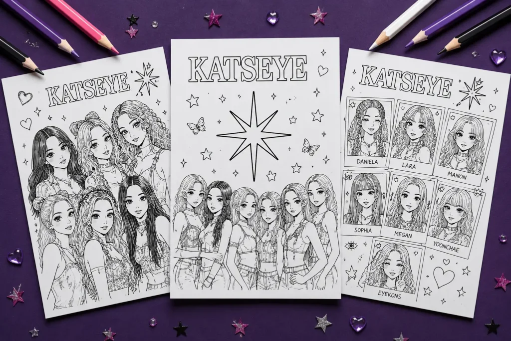 KATSEYE Coloring Pages – Free PDF Printables