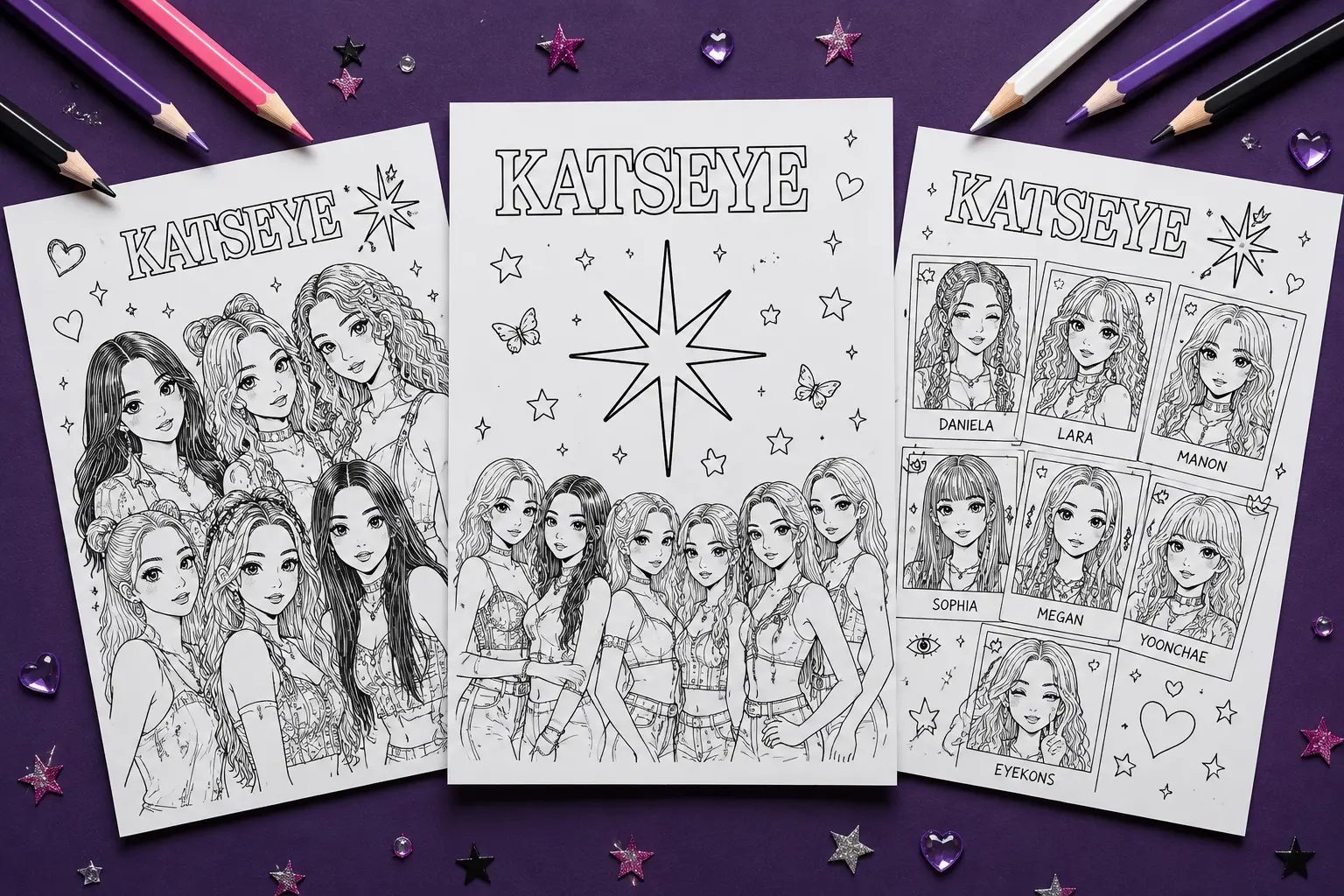 KATSEYE Coloring Pages – Free PDF Printables