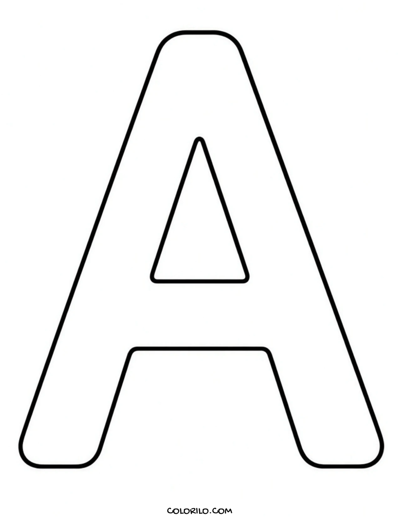 The letter A coloring page