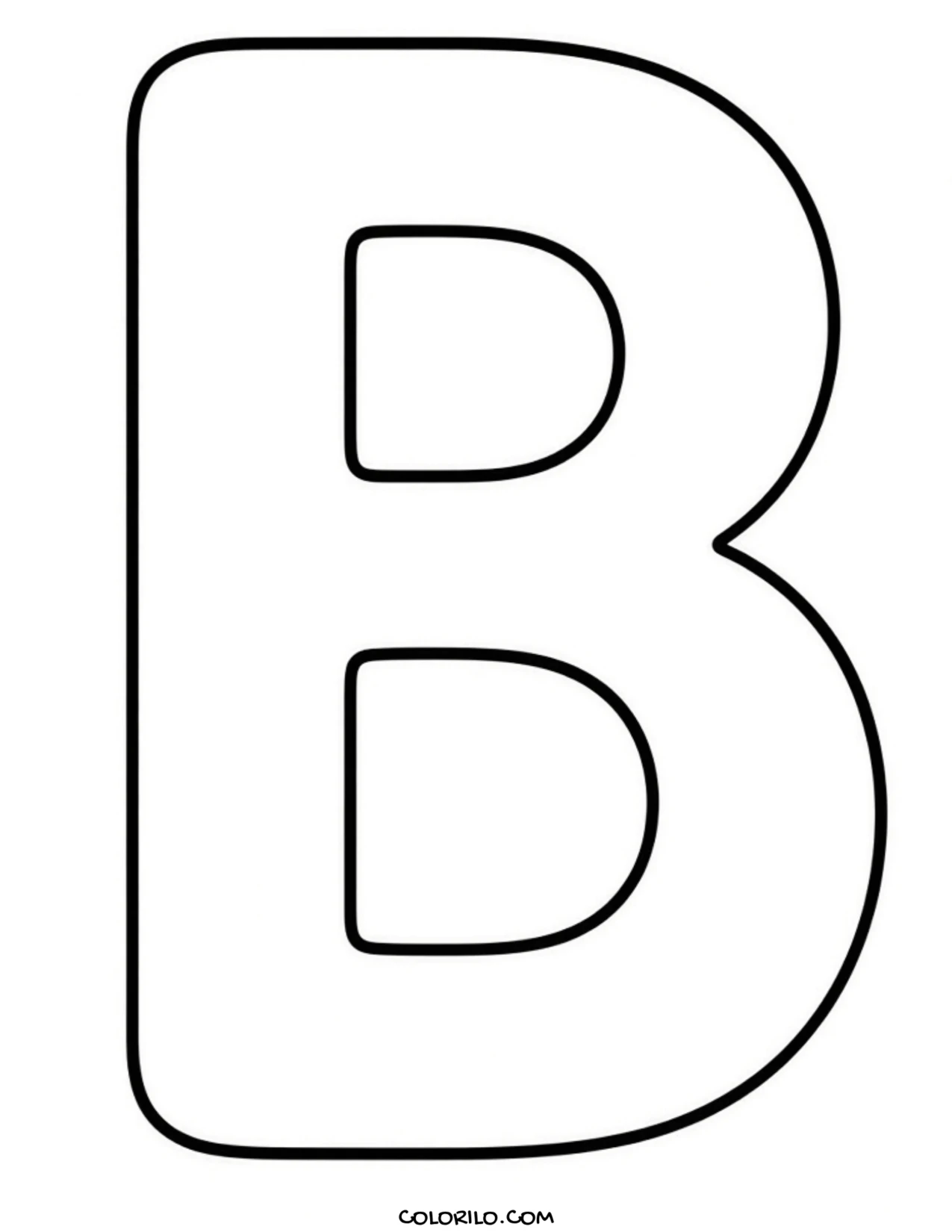 The letter B coloring page