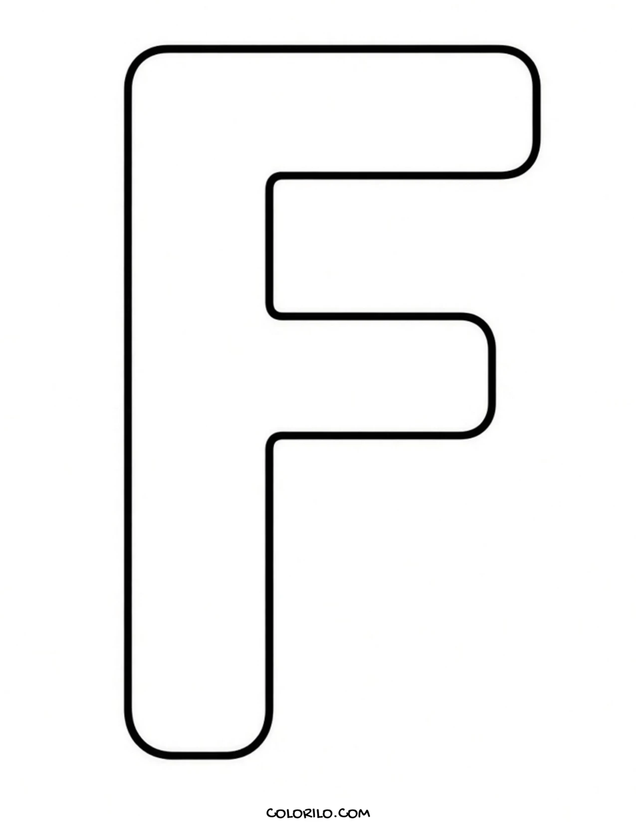 The letter F coloring page