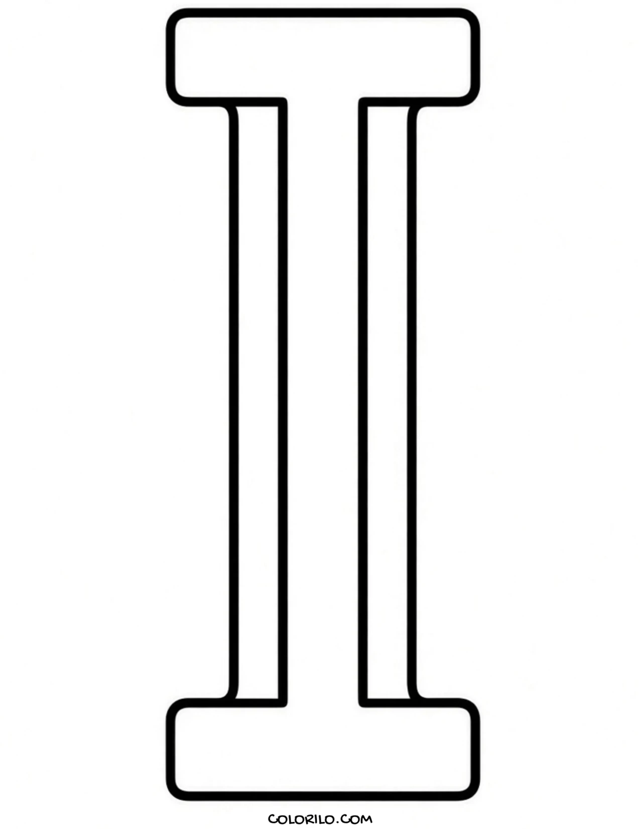The letter I coloring page