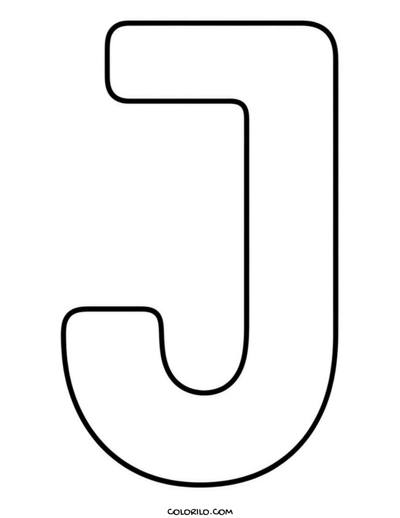 The letter J coloring page