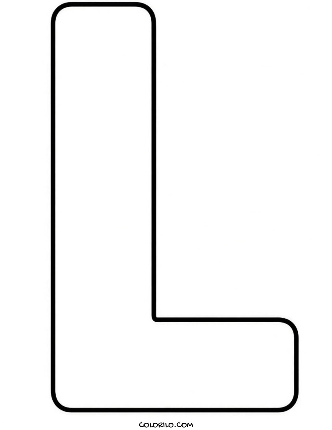 The letter L coloring page