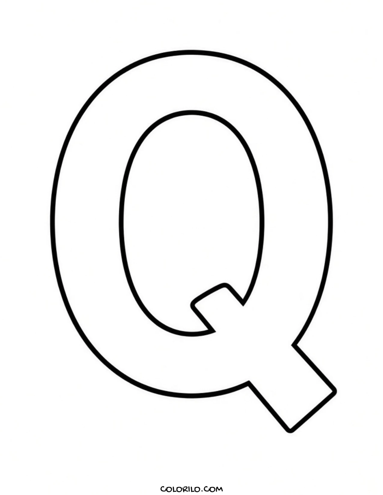 The letter O coloring page