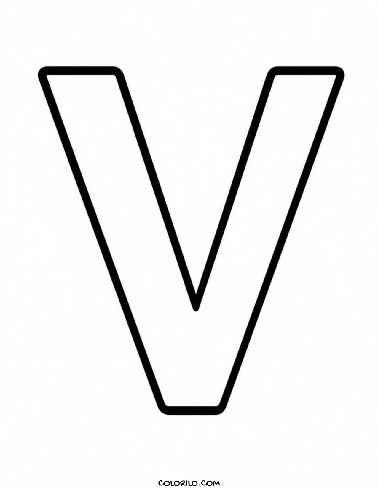 The letter V coloring page