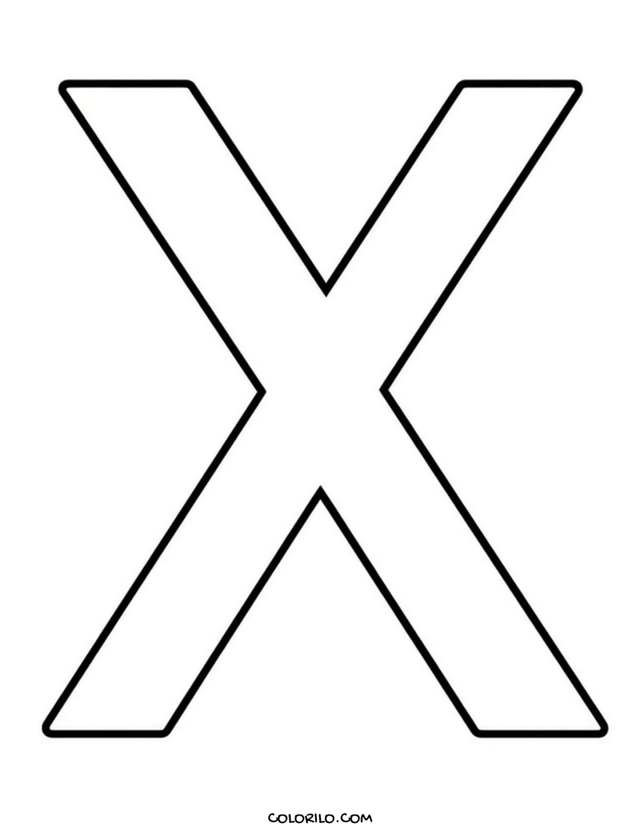 The letter X coloring page