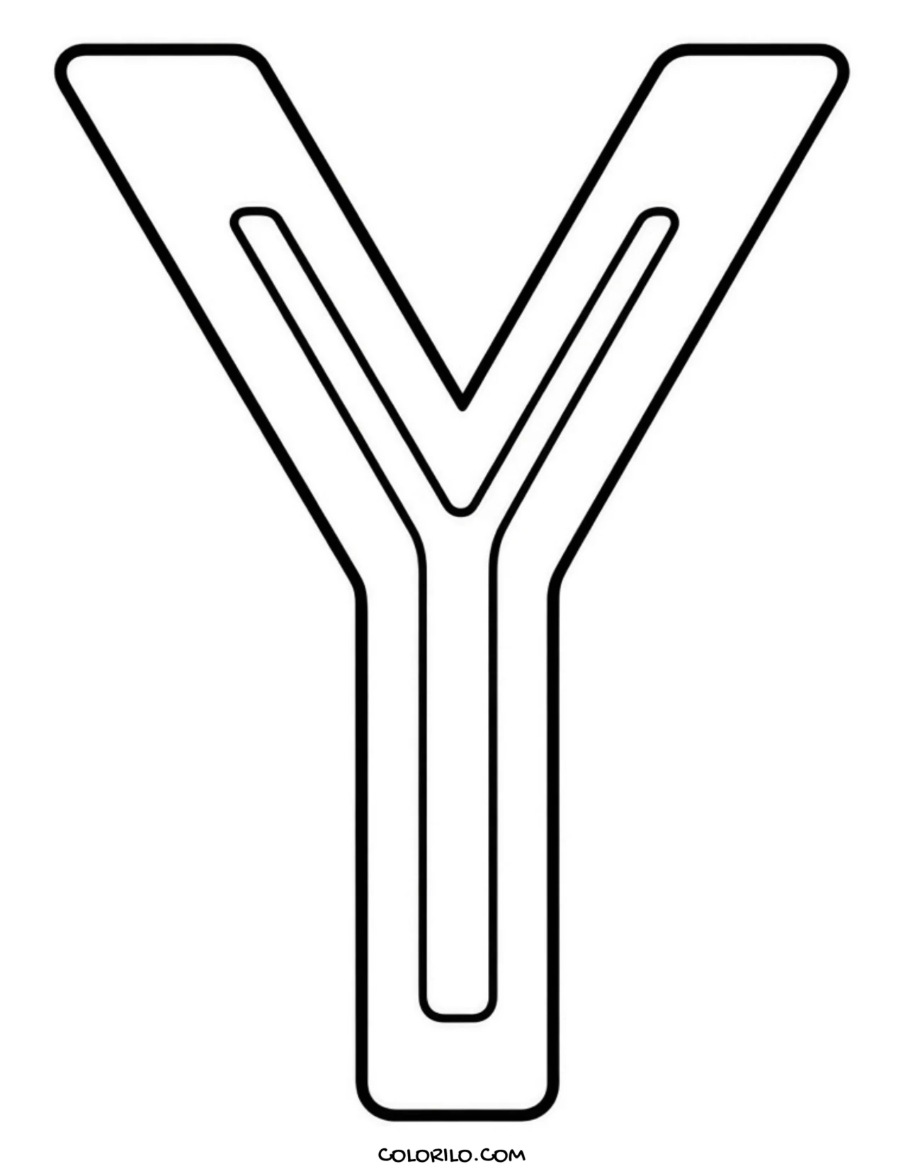 The letter Y coloring page