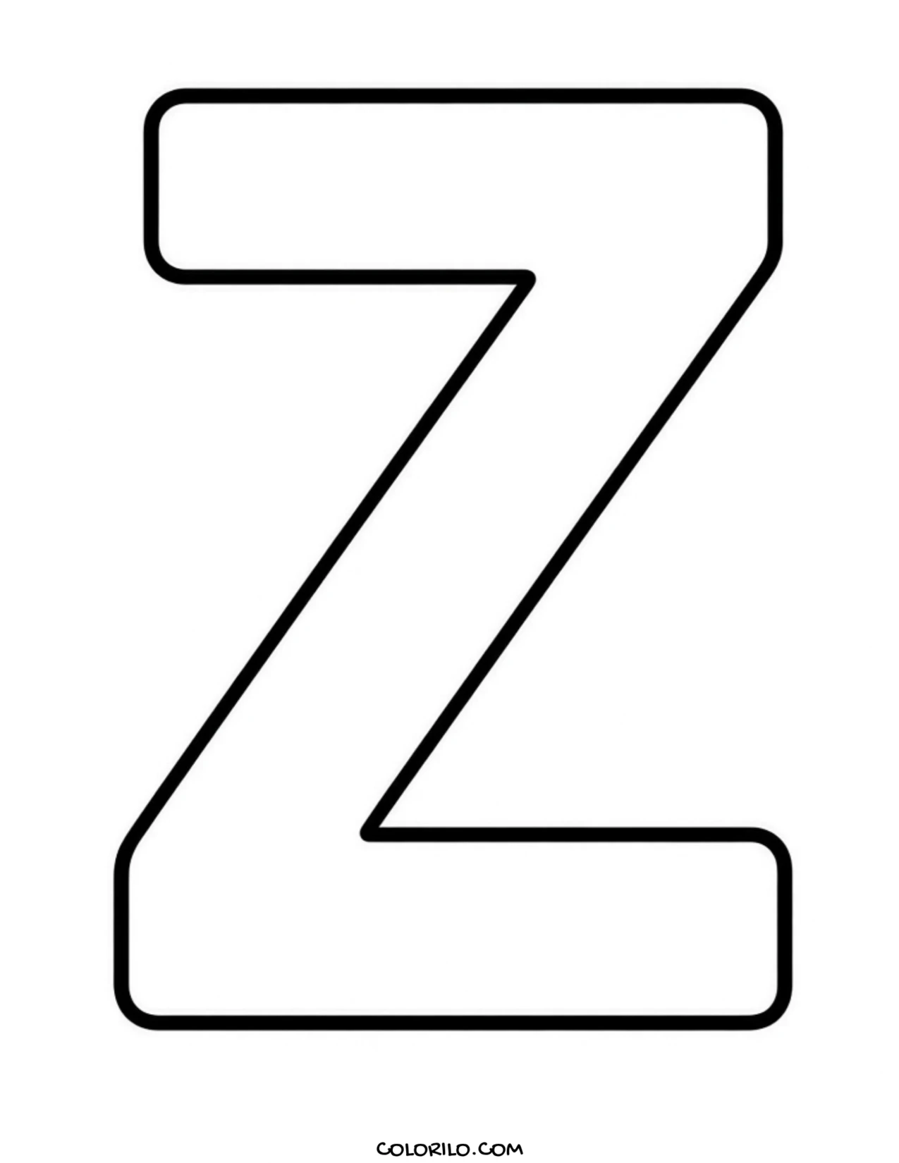 The letter Z coloring page