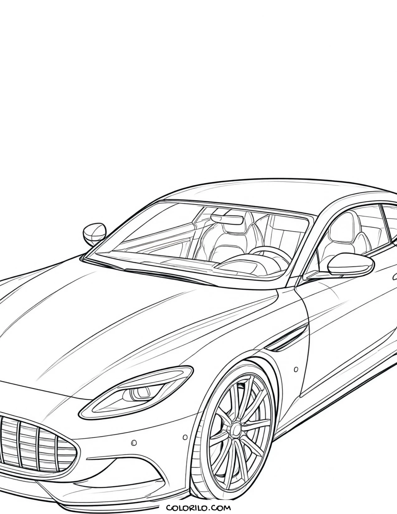 A luxury grand tourer coloring page