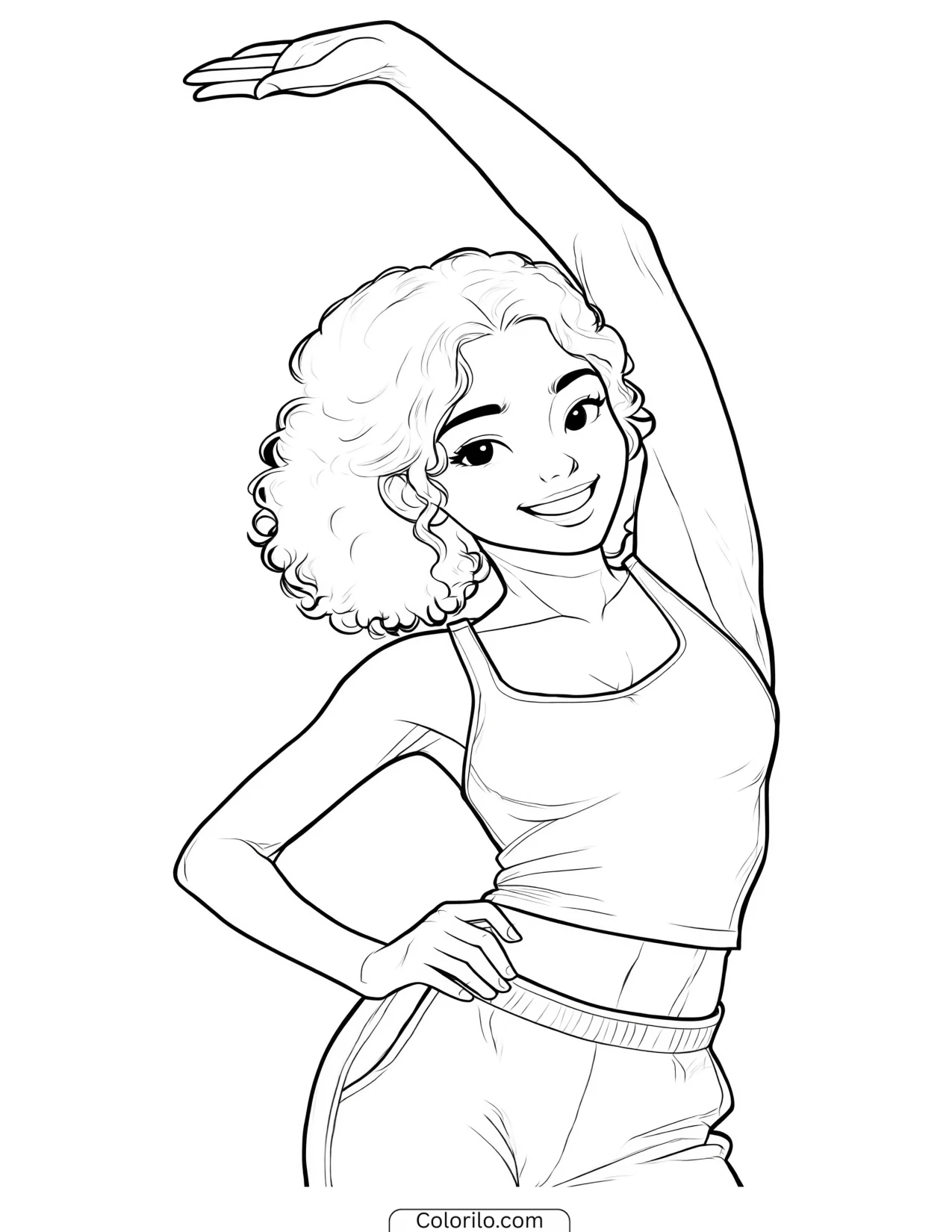 Manon of KATSEYE stretching after practice coloring page