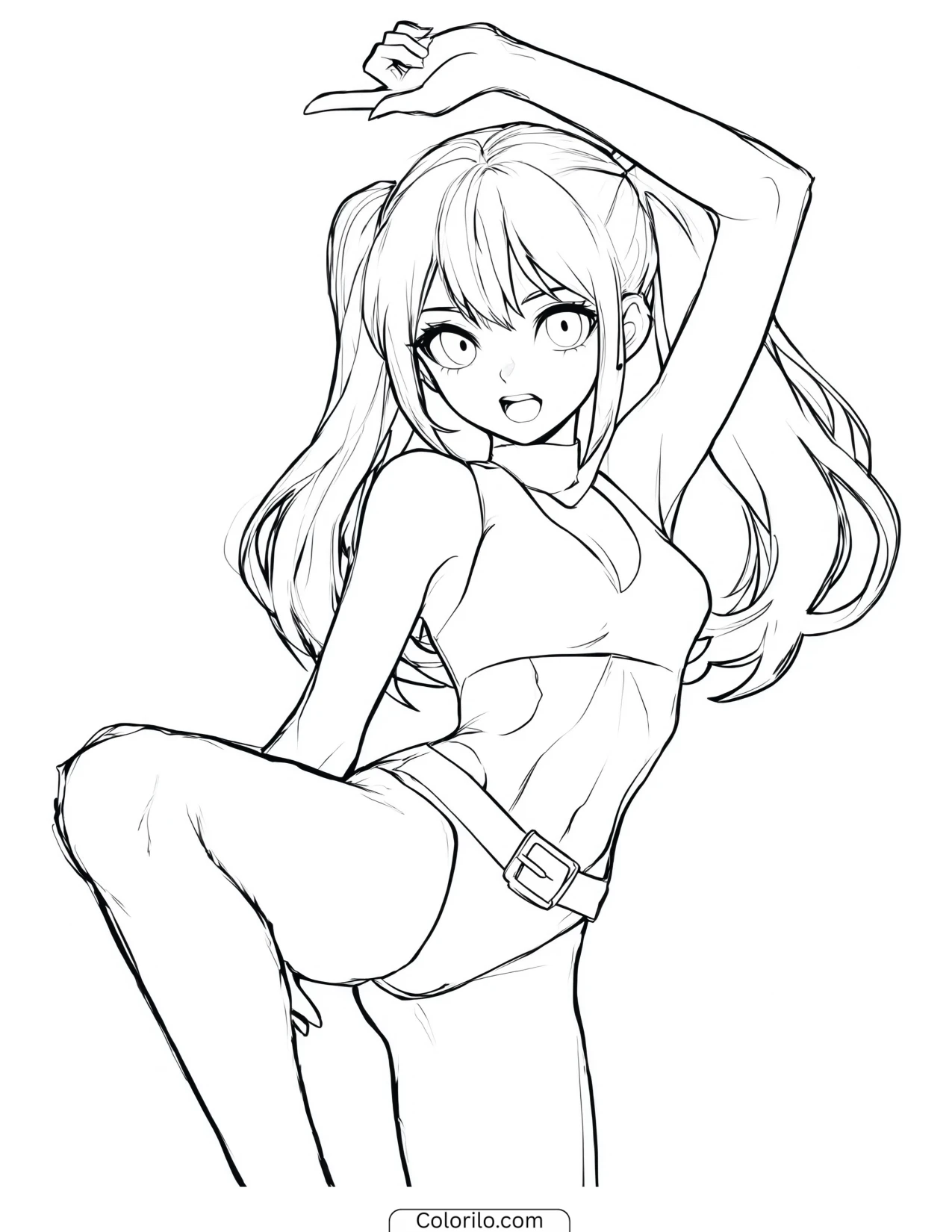 Megan of KATSEYE with two-tone hair coloring page