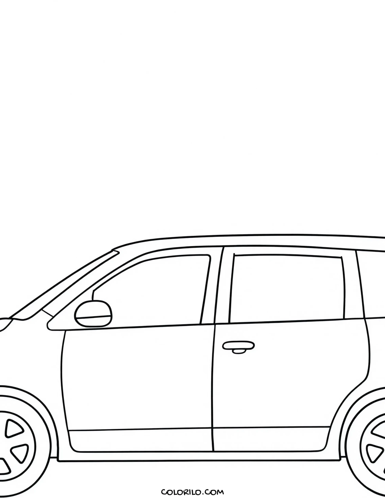 A family minivan coloring page