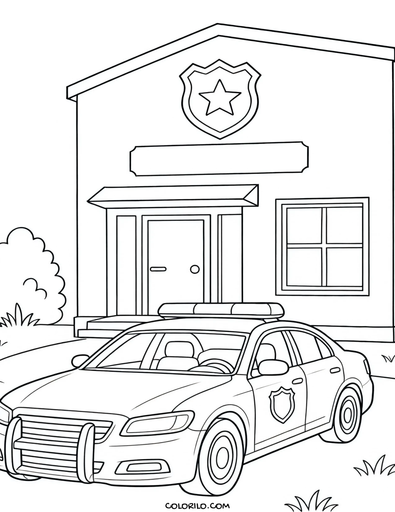 A muscle car in side profile coloring page