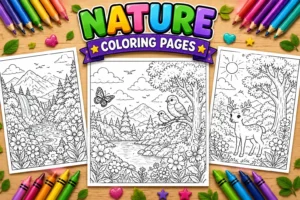 Nature coloring pages
