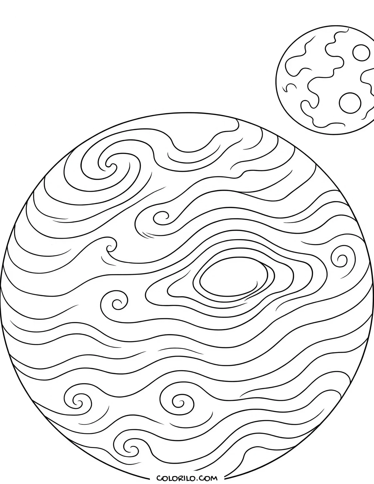 Neptune with its Great Dark Spot coloring page