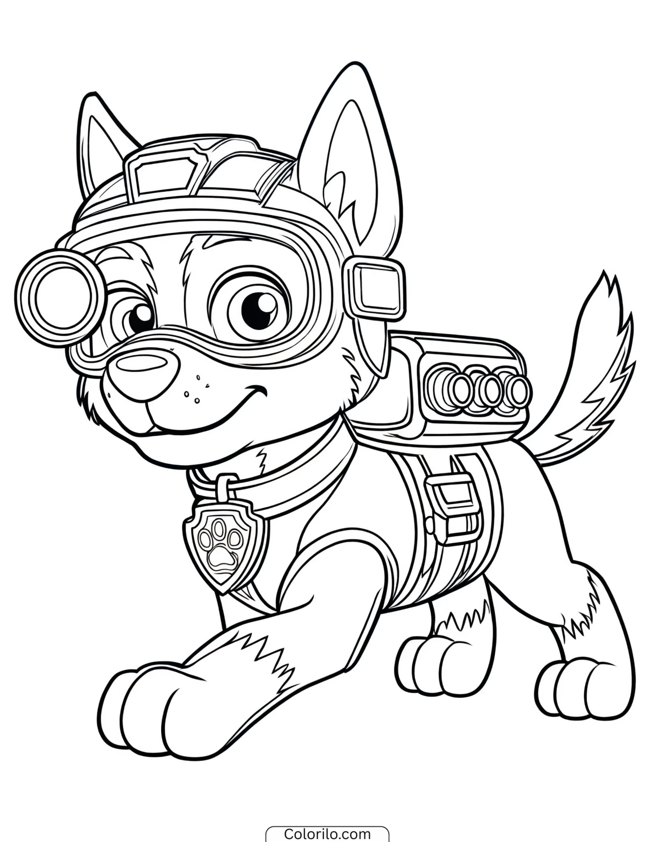 Chase on a spy mission coloring page