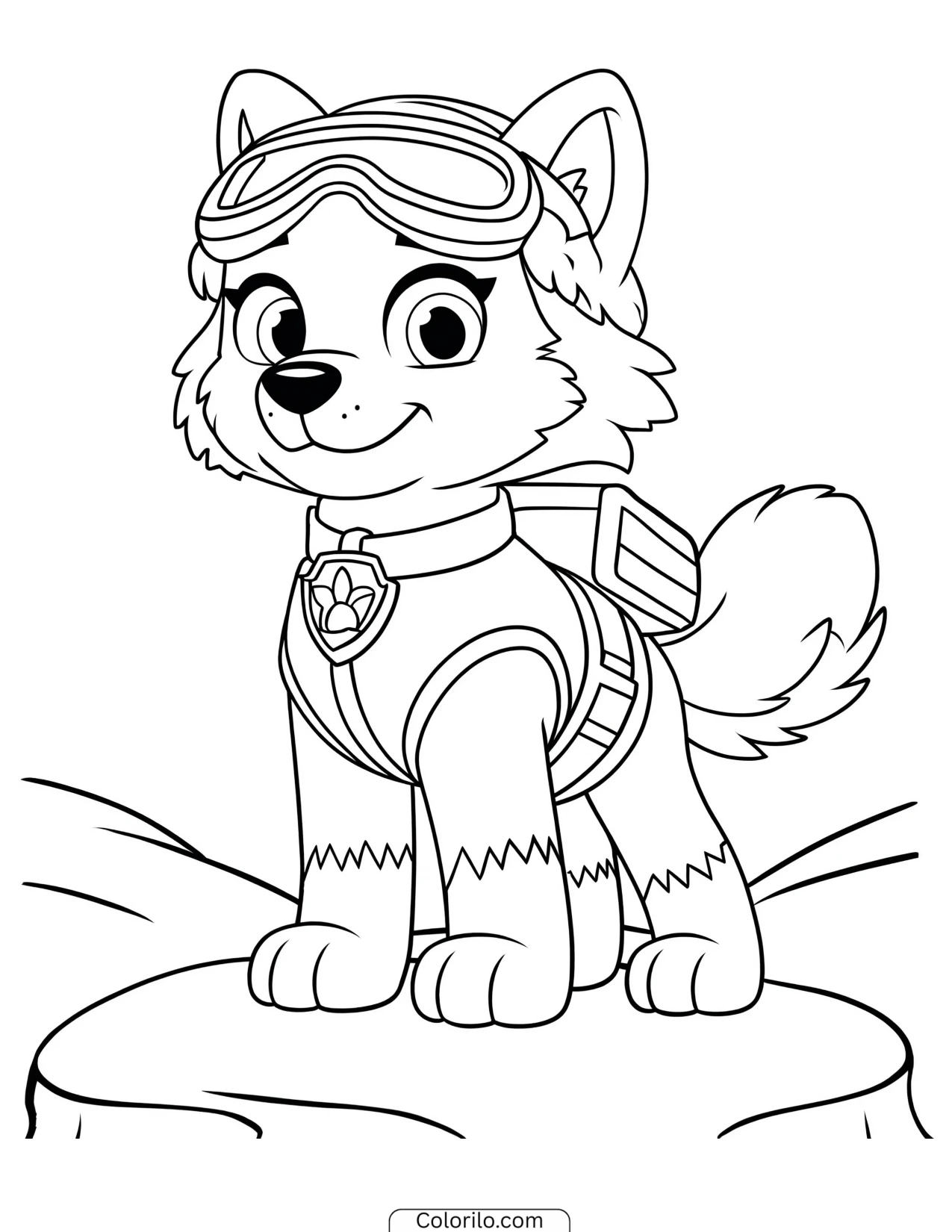 Everest ready for a snow rescue coloring page