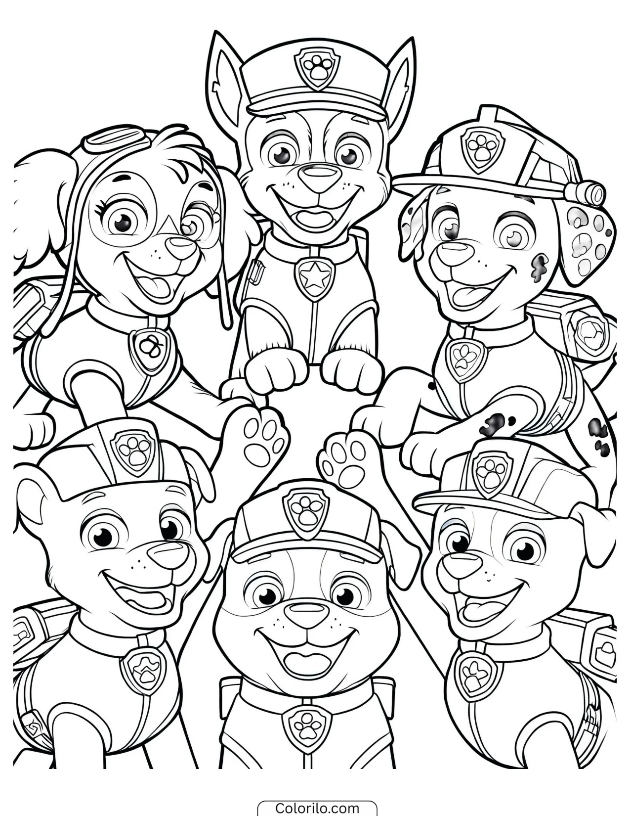 The whole team in a high five circle coloring page