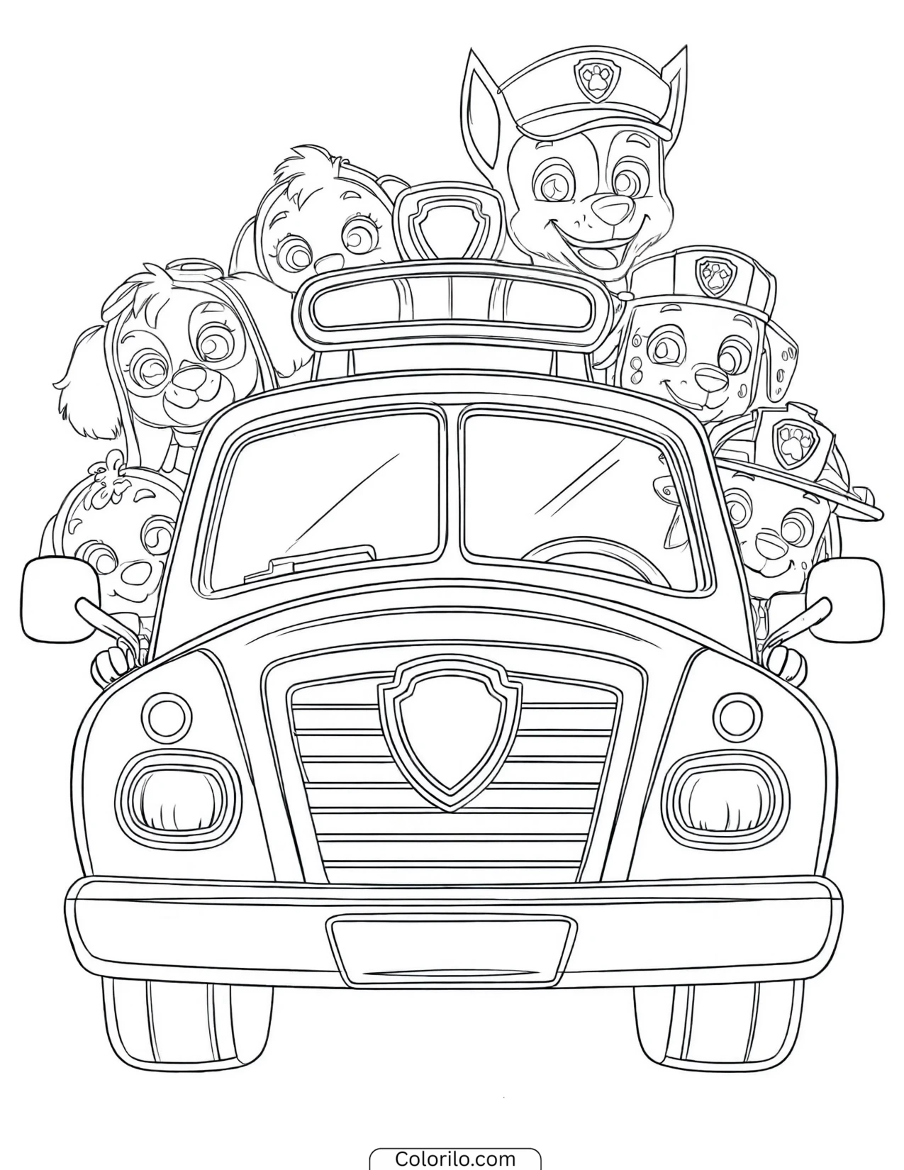 The PAW Patroller vehicle coloring page
