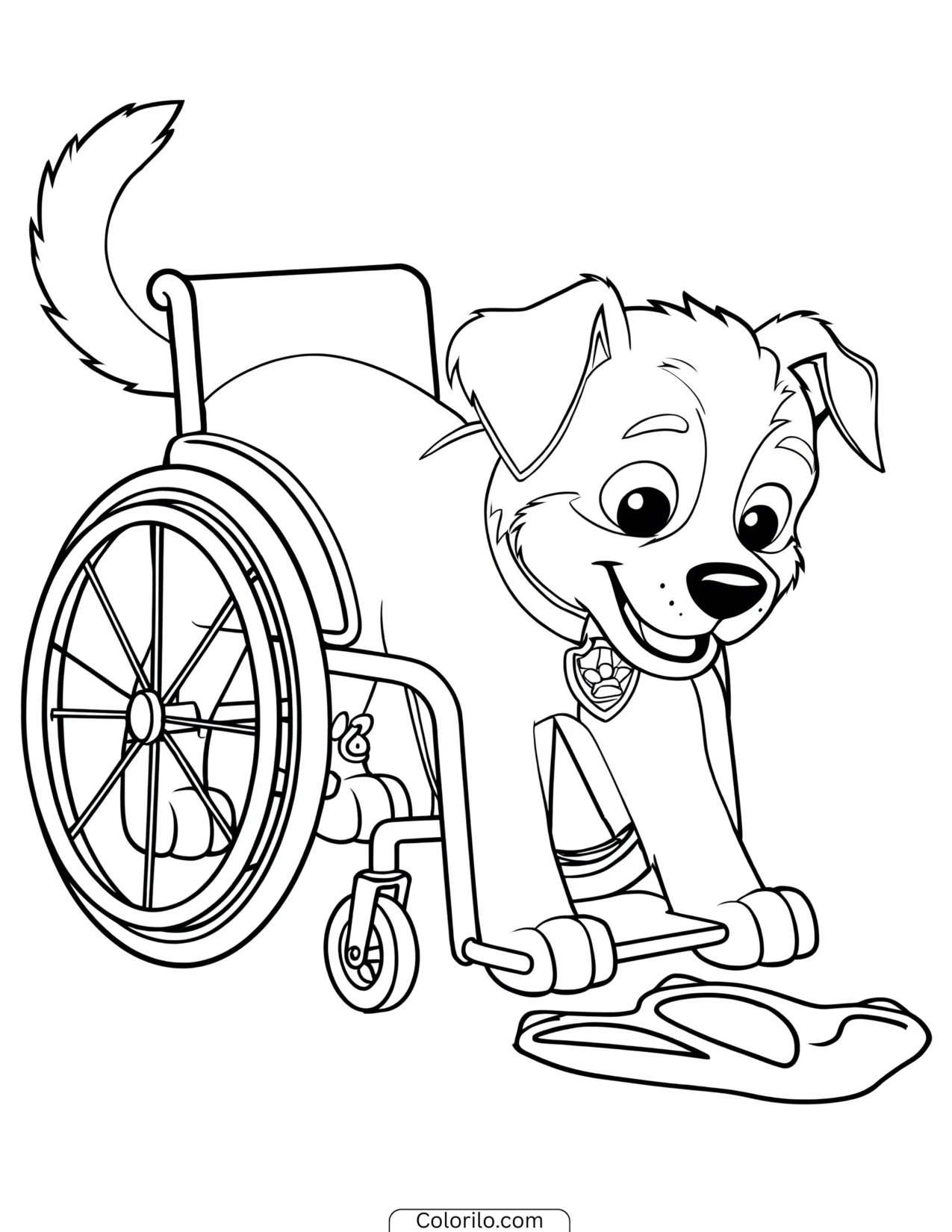 Rex examining a dinosaur footprint coloring page