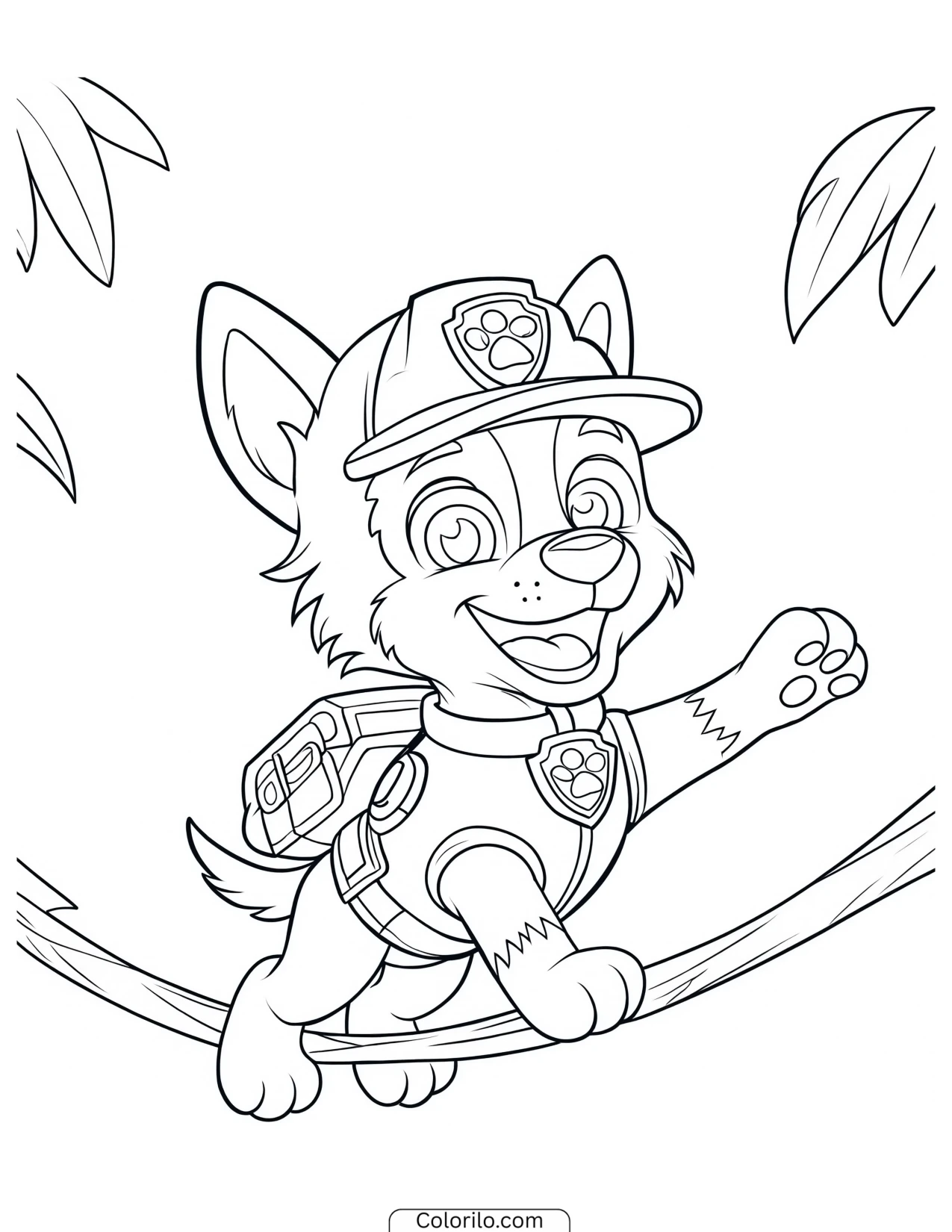 Tracker the jungle pup coloring page