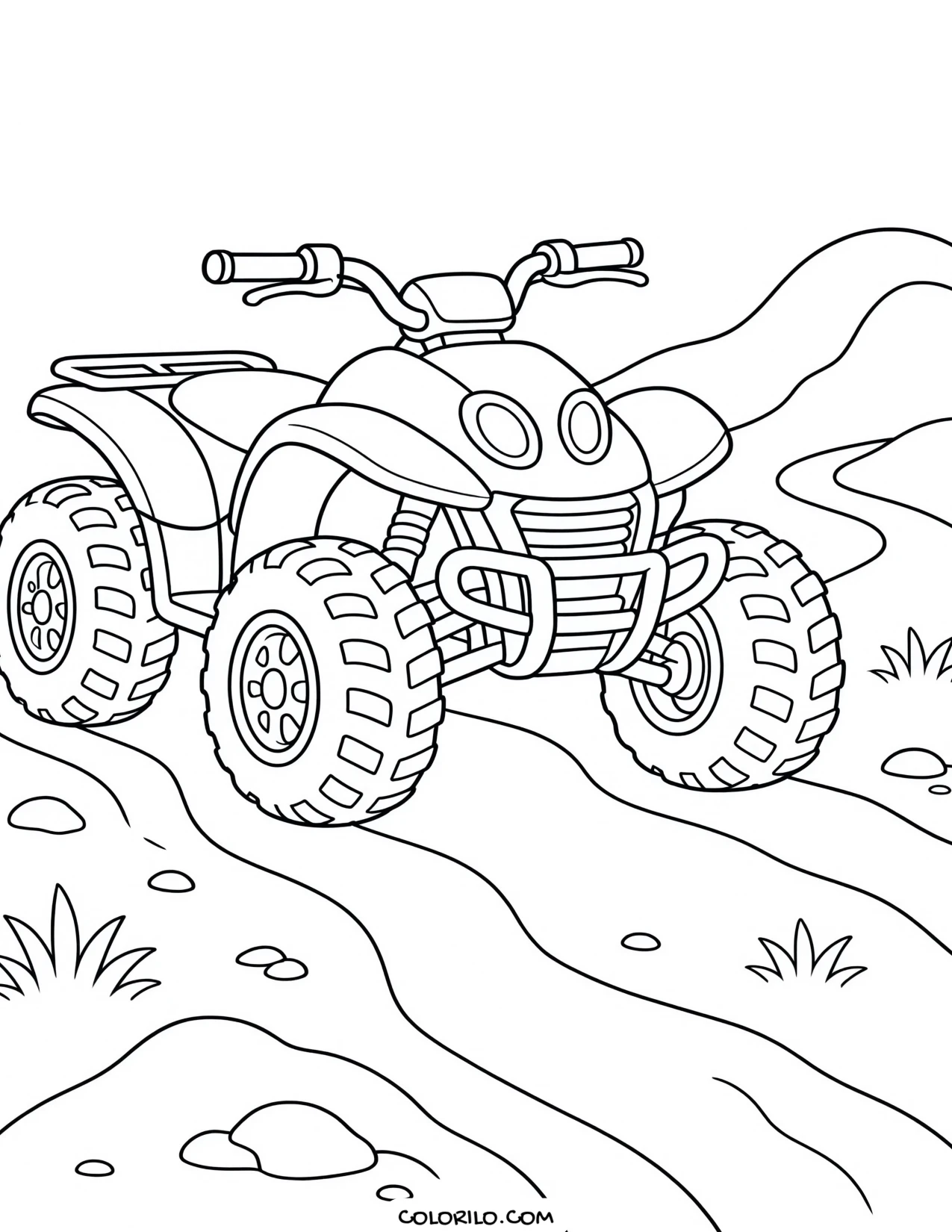 A pickup truck in a car park coloring page
