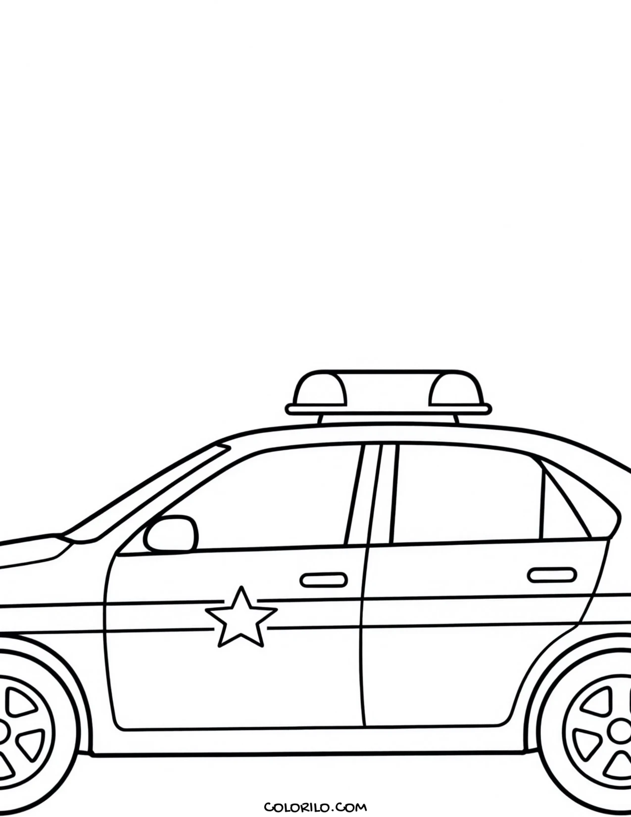 A police car seen from the front coloring page