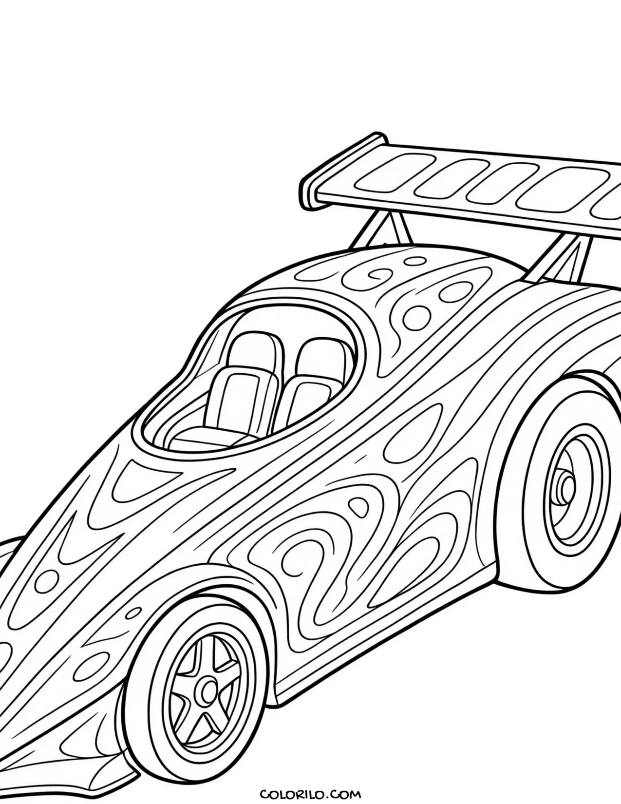 A post van on its delivery round coloring page