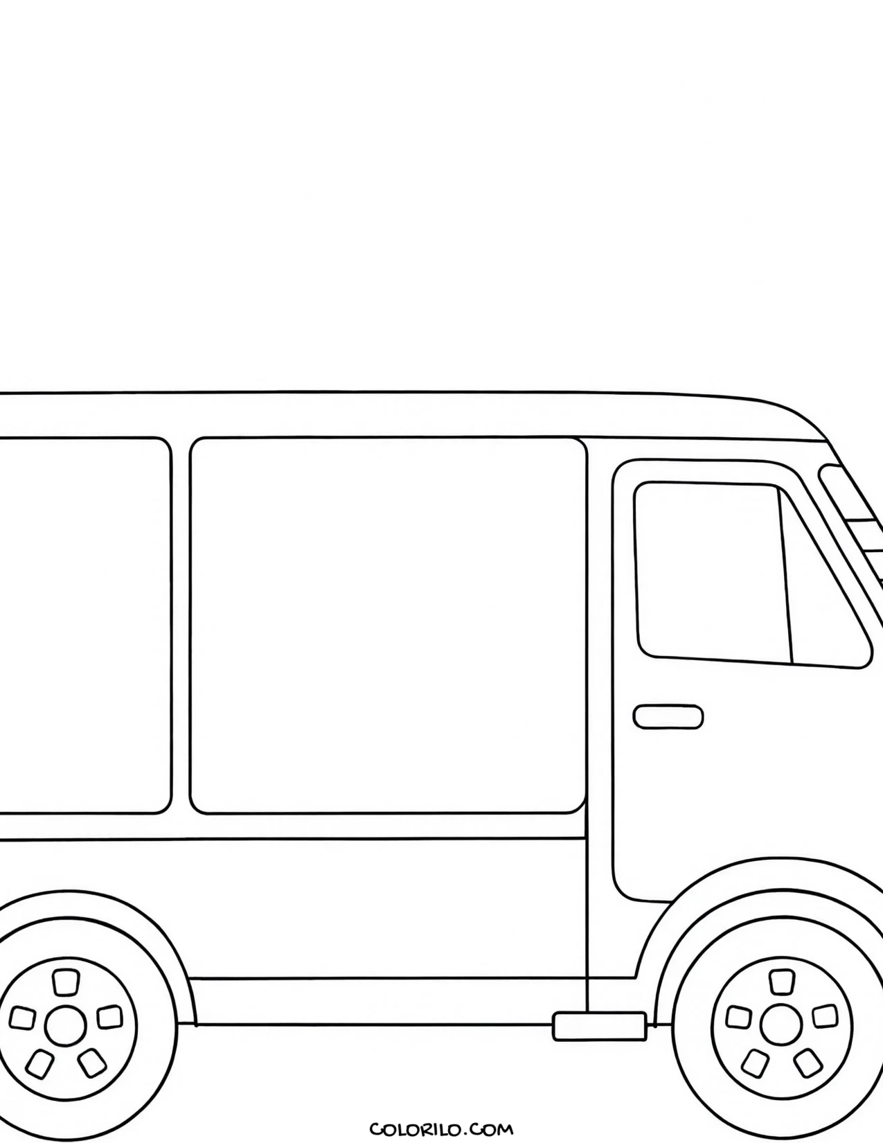 A post van in side view coloring page