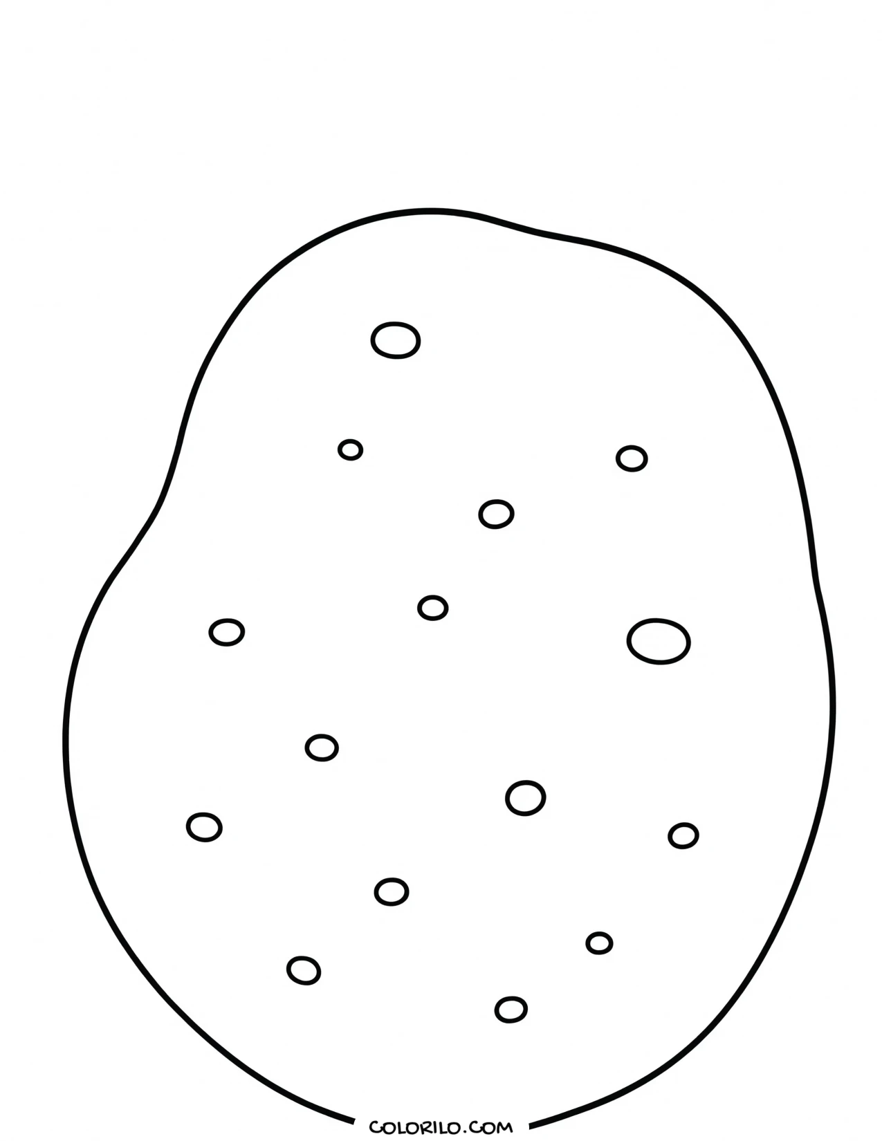 A whole potato in outline coloring page