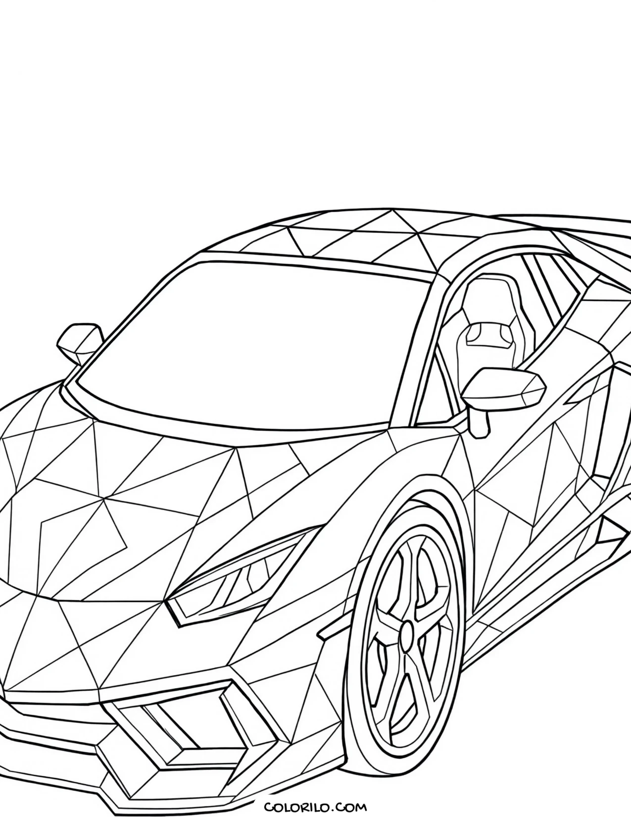 A rally car on a forest stage coloring page