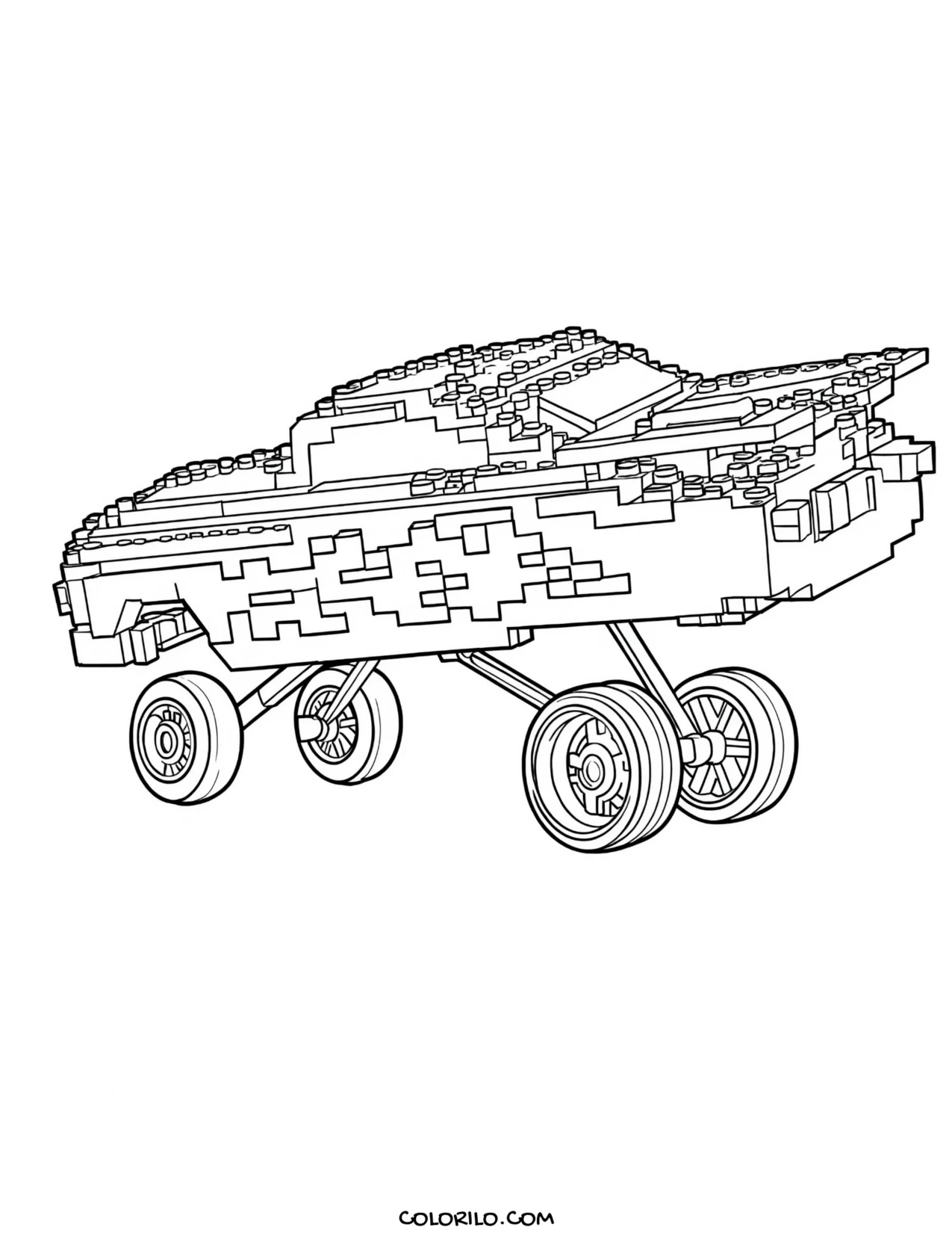 Ramone drawn in a blocky style coloring page