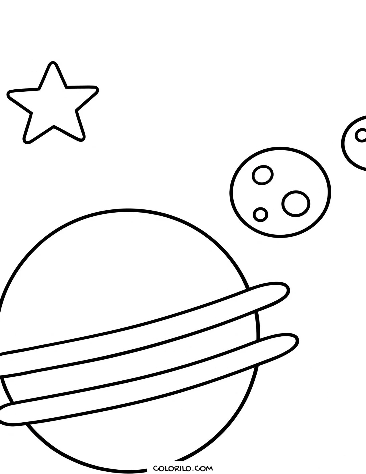 A distant ringed exoplanet coloring page