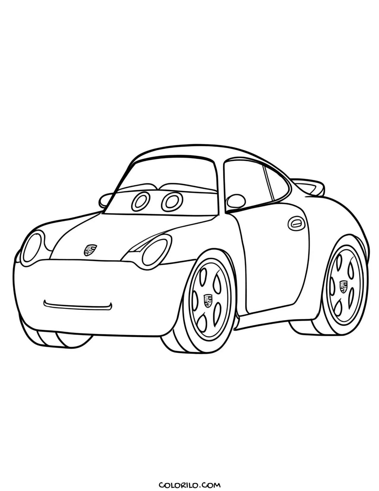 Sally Carrera in side view coloring page