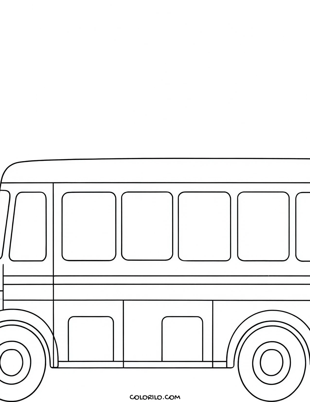 A school bus in side view coloring page