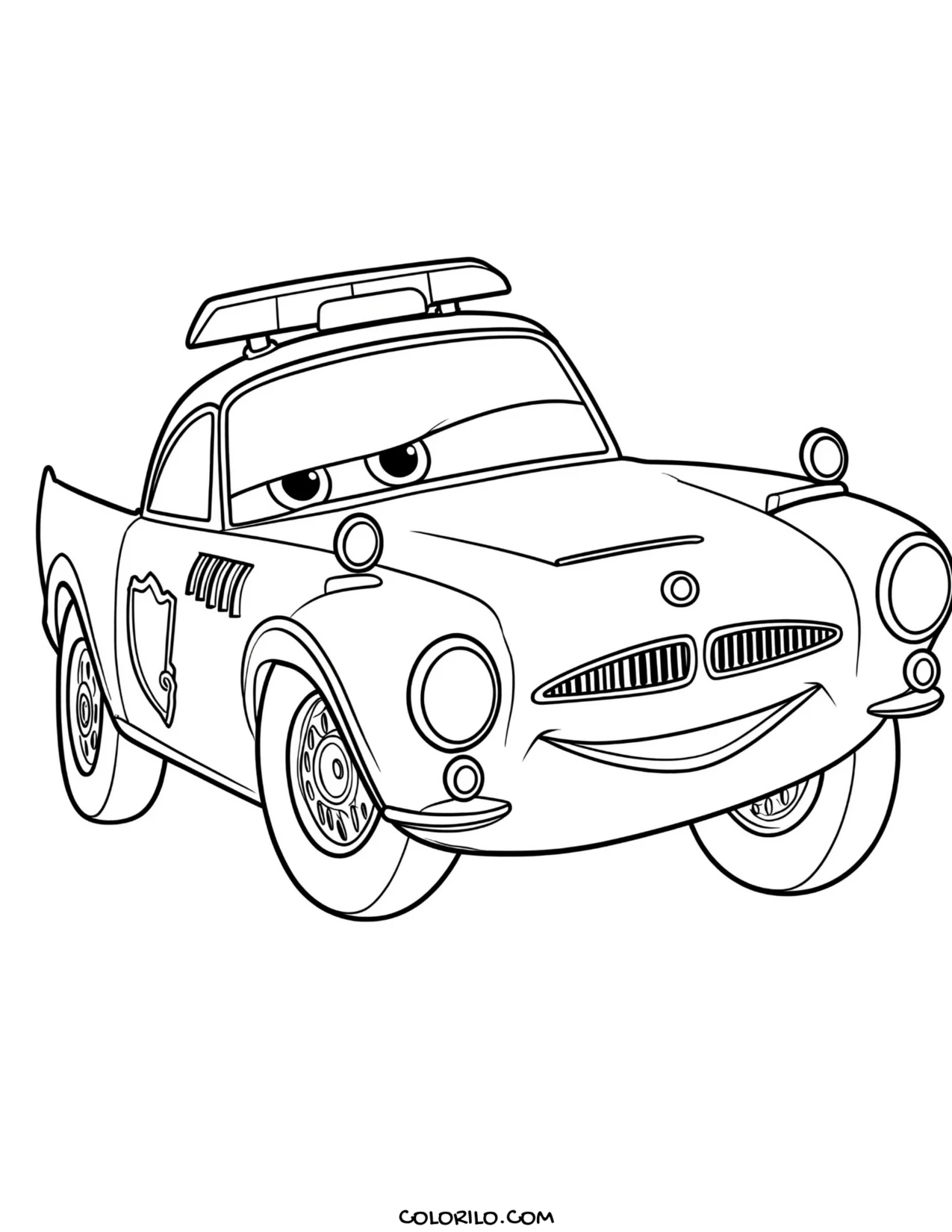 Sheriff the police car coloring page