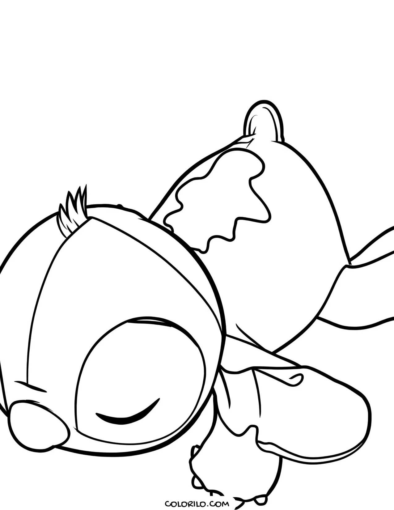 Stitch fast asleep coloring page