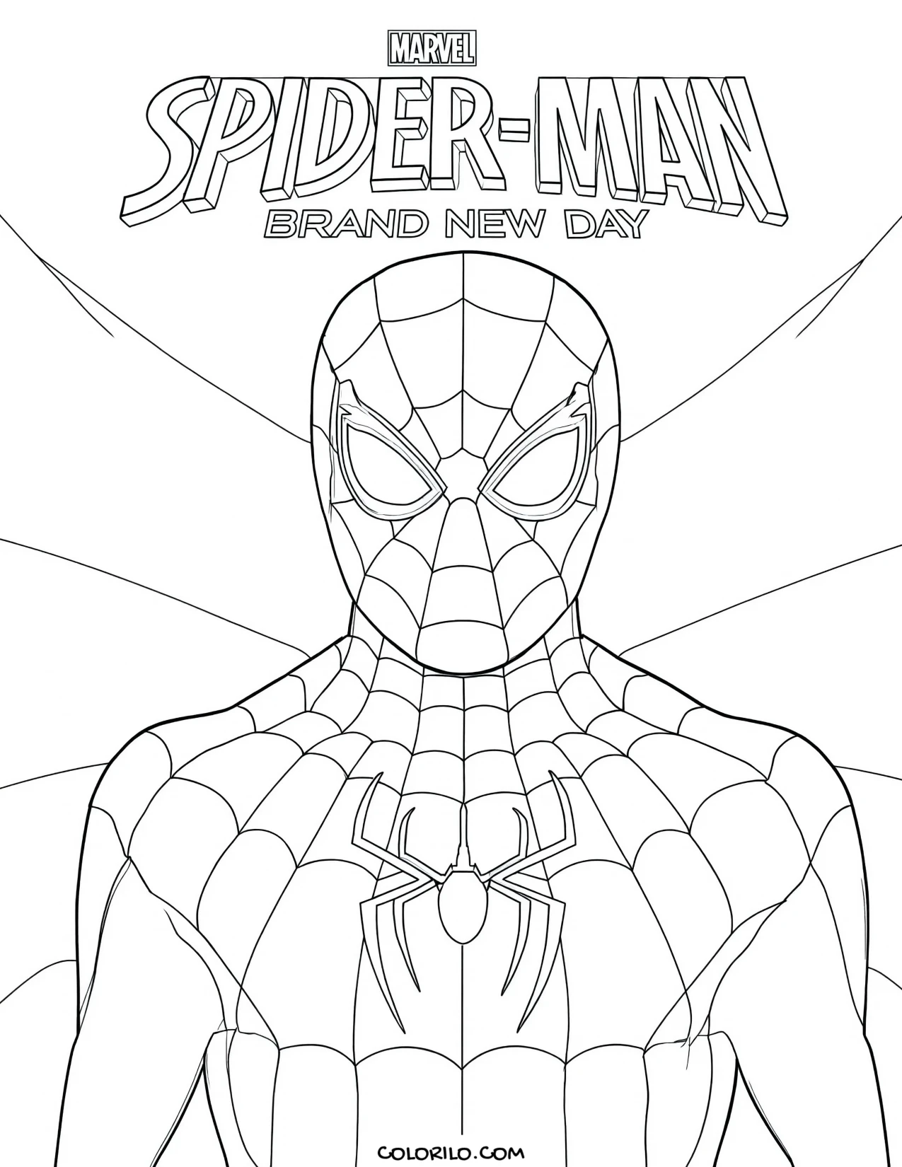Spider-Man in a Brand New Day design coloring page