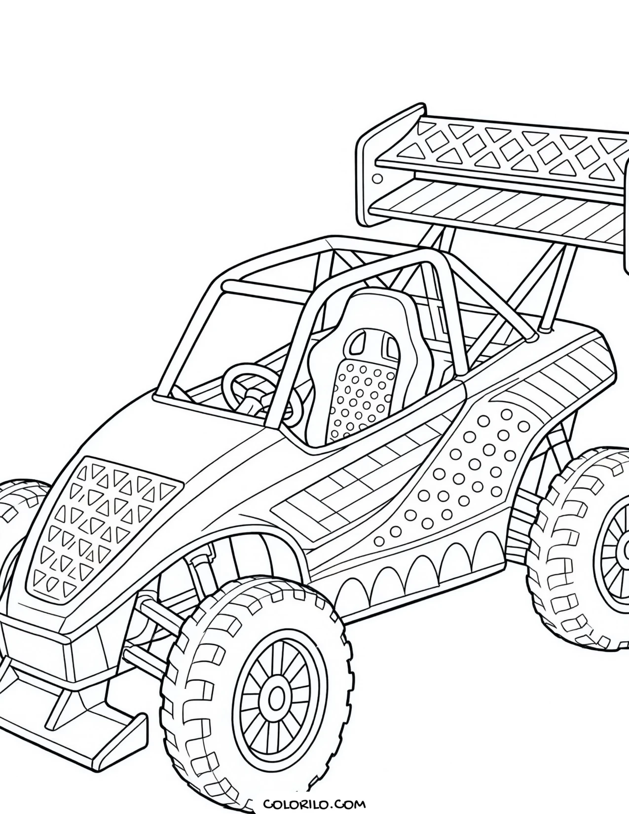 A stock car racing on the circuit coloring page