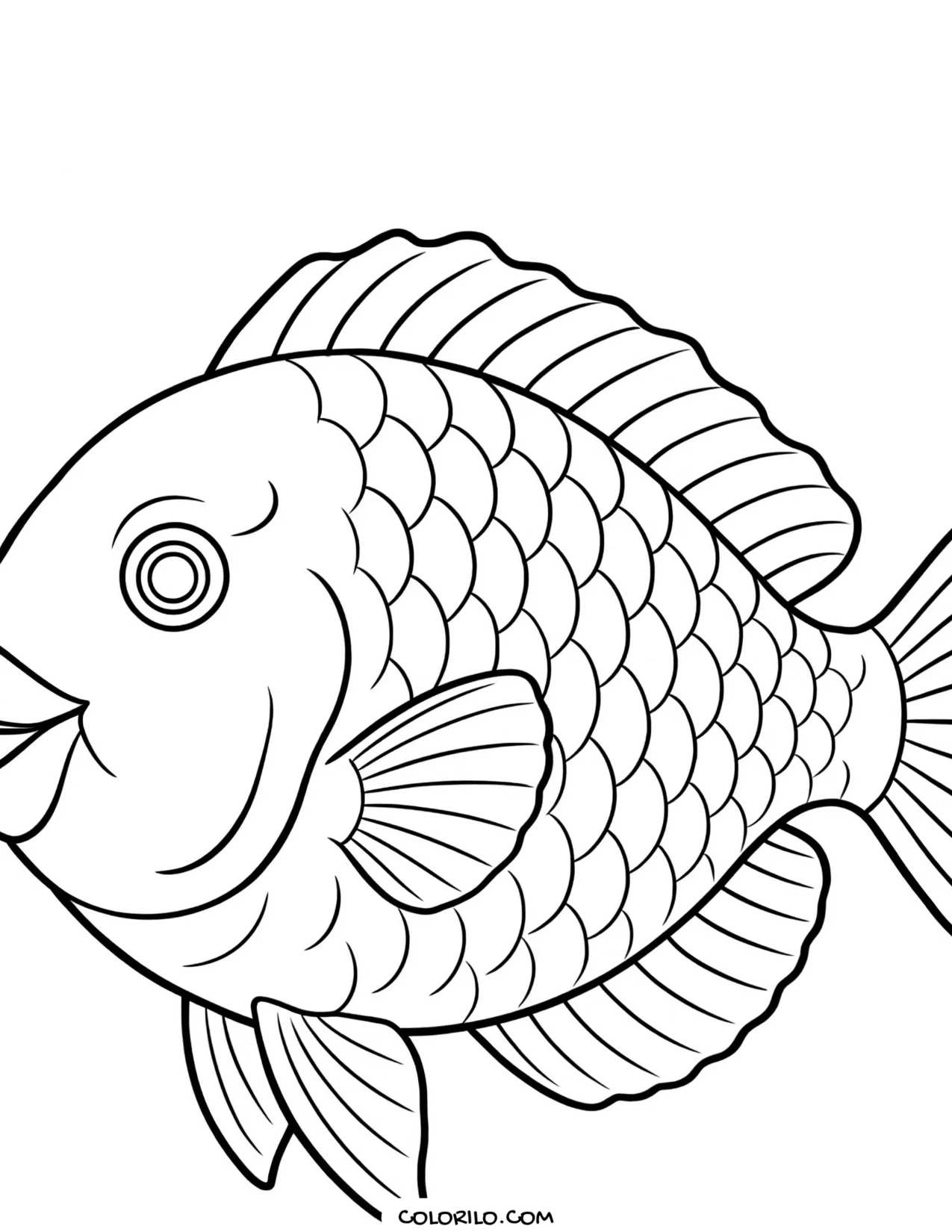 A stoplight parrotfish with its beak-like mouth coloring page