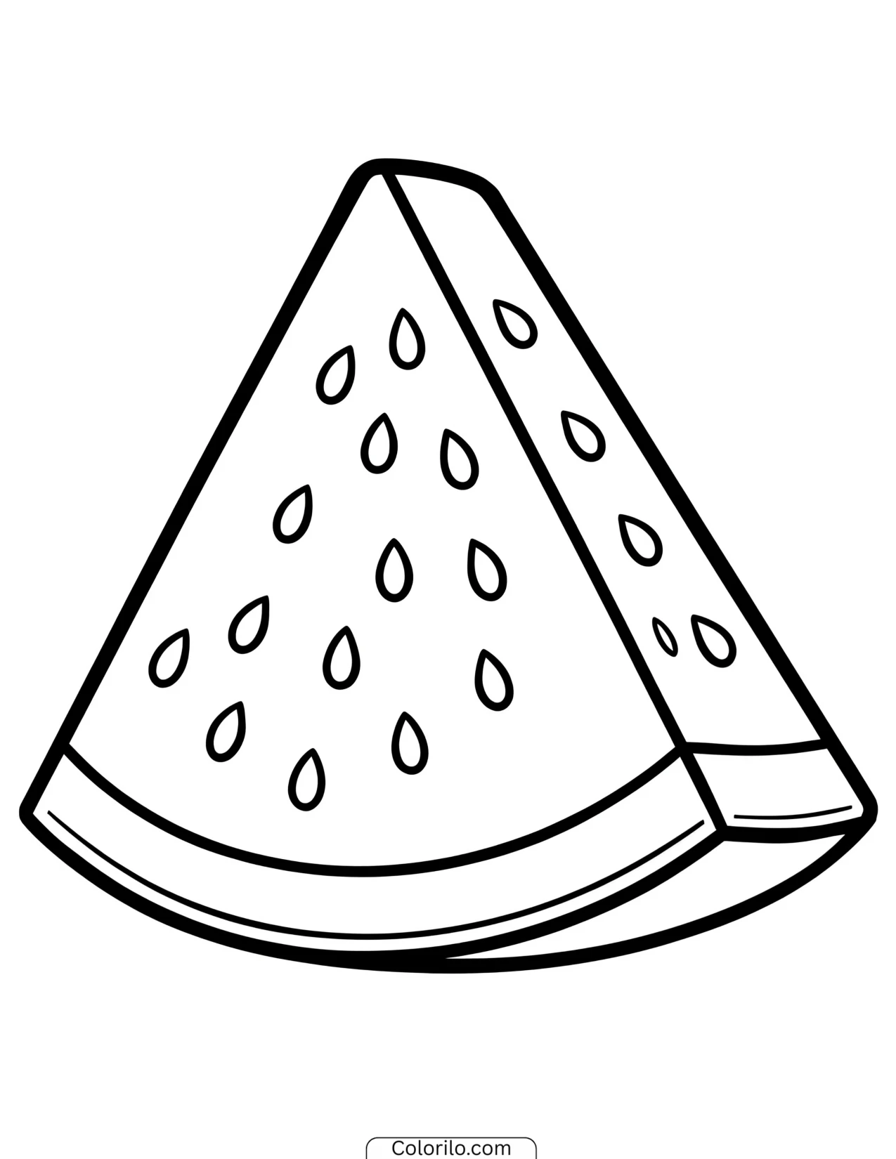 A slice of watermelon coloring page